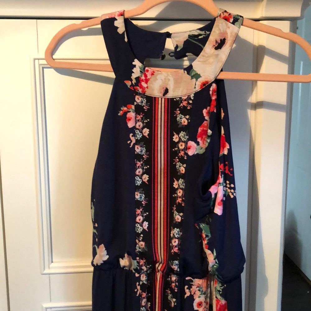 Blue floral maxi dress